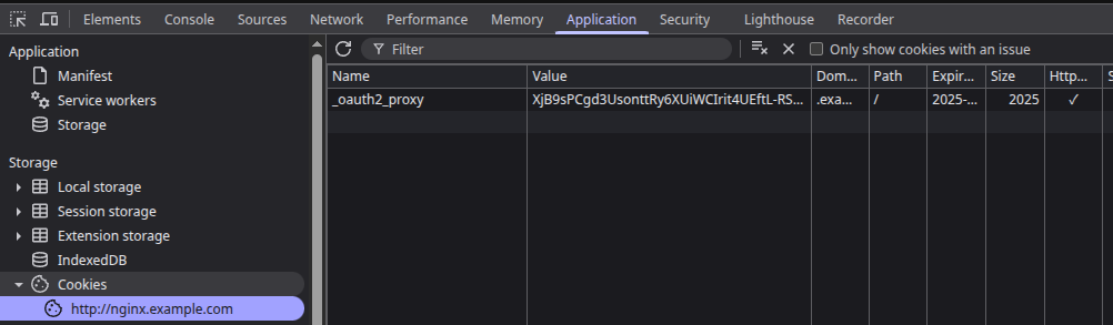 Cookie in Chrome DevTools